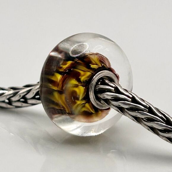 TROLLBEADS Brown & Yellow Tiger’s Tail Unique 925S NEW! Rare Find - Picture 6 of 10